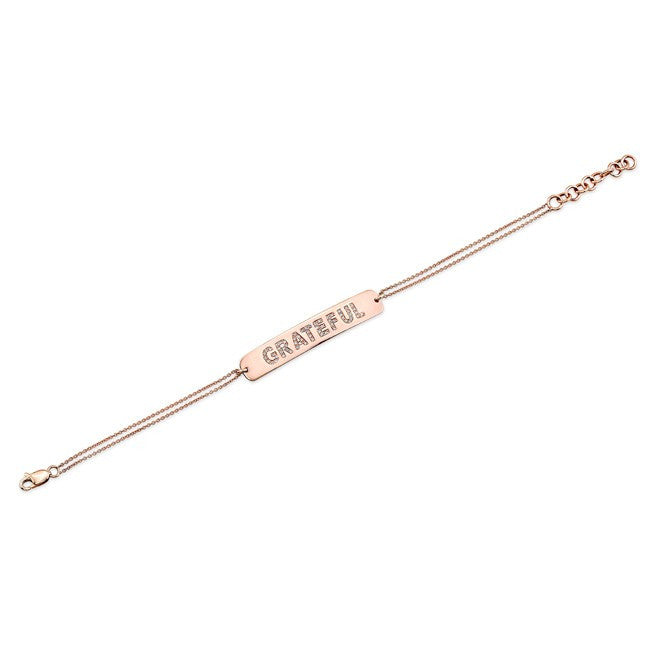 14KT Rose Gold Diamond Grateful Bracelet