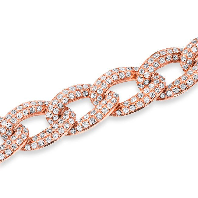 14KT Rose Gold Diamond Chain Link Magnificence Bracelet