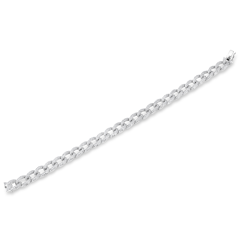 14KT White Gold Diamond Chain Link Magnificence Bracelet