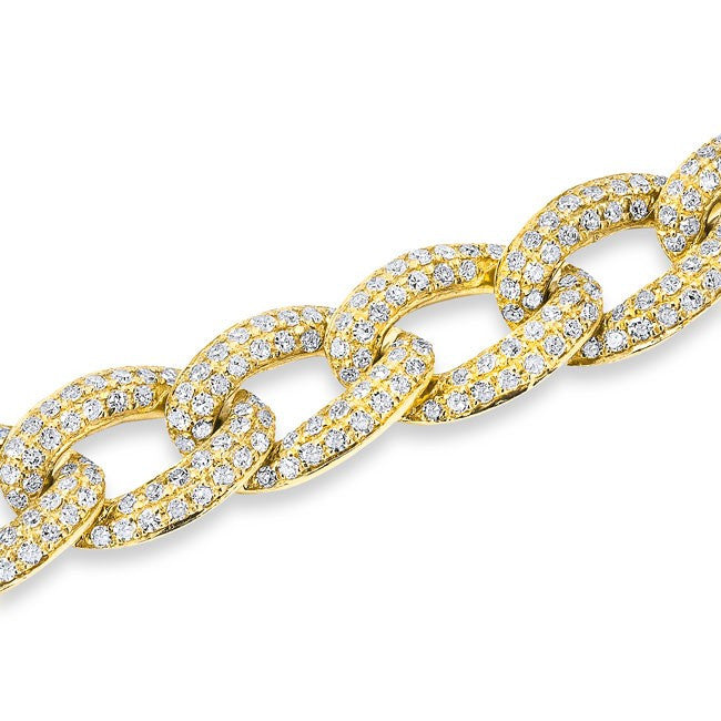 14KT Yellow Gold Diamond Chain Link Magnificence Bracelet
