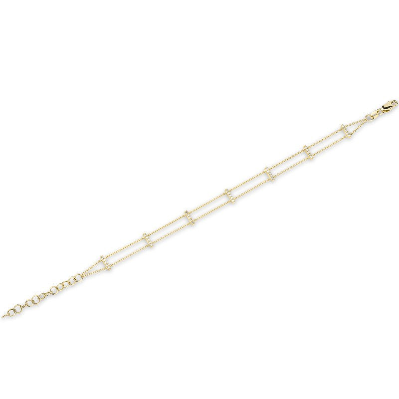 14KT Yellow Gold Diamond Base Bar Bracelet