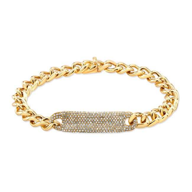14KT Yellow Gold Diamond Luxe ID Bracelet