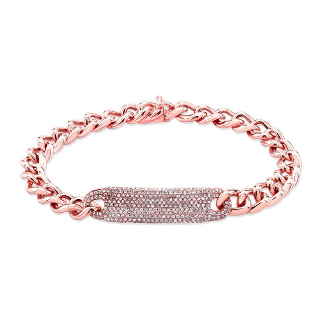 14KT Rose Gold Diamond Luxe ID Bracelet