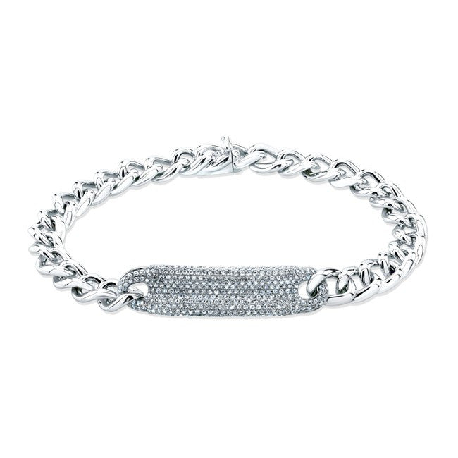 14KT White Gold Diamond Luxe ID Bracelet