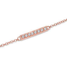 14KT Rose Gold Diamond Short Bar Chain Bracelet