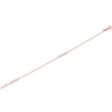 14KT Rose Gold Diamond Short Bar Chain Bracelet