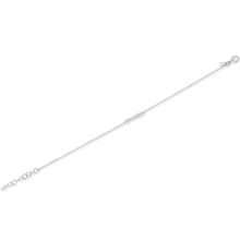 14KT White Gold Diamond Short Bar Chain Bracelet