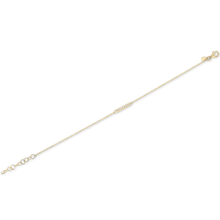 14KT Yellow Gold Diamond Short Bar Chain Bracelet