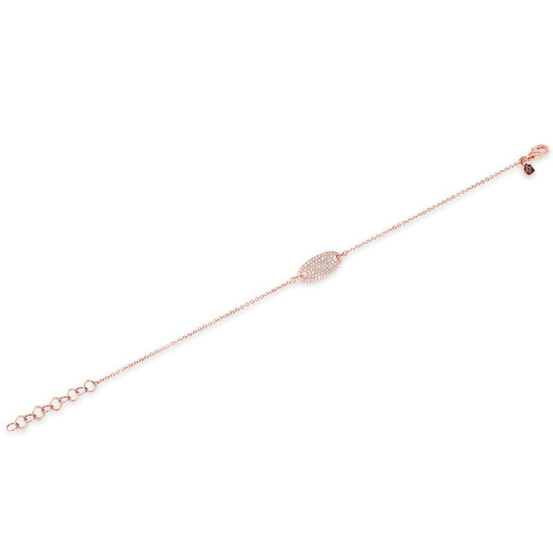 14KT Rose Gold Diamond Mini ID Chain Bracelet