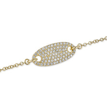 14KT Yellow Gold Diamond Mini ID Chain Bracelet