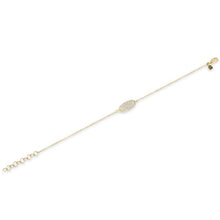 14KT Yellow Gold Diamond Mini ID Chain Bracelet