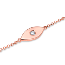 14KT Rose Gold Evil Eye Diamond Bracelet