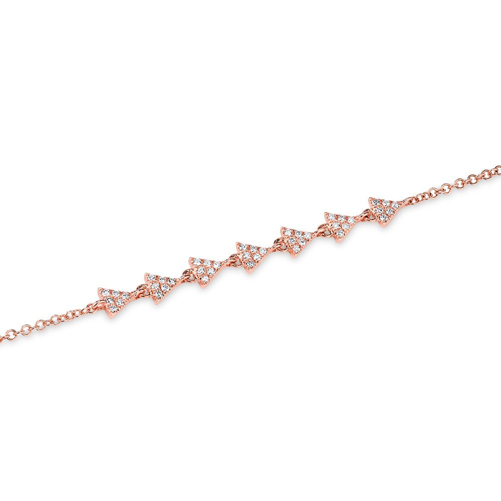 14KT Rose Gold Diamond Triangle Totem Bracelet