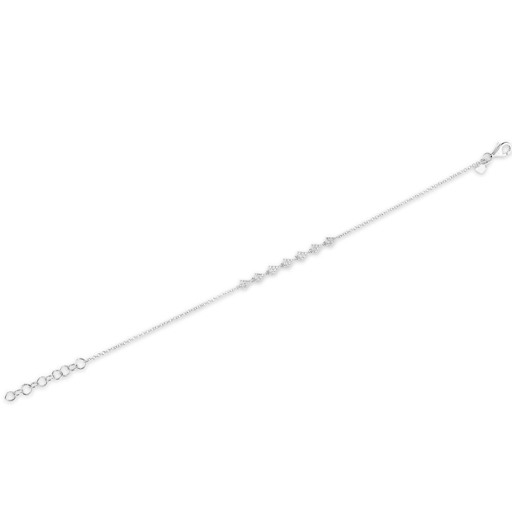 14KT White Gold Diamond Triangle Totem Bracelet