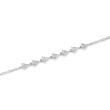 14KT White Gold Diamond Triangle Totem Bracelet