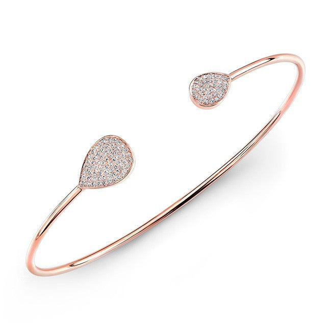 14KT Rose Gold Diamond Pear Cuff