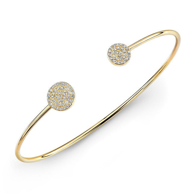14KT Yellow Gold Diamond Disc Cuff