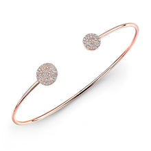 14KT Rose Gold Diamond Disc Cuff