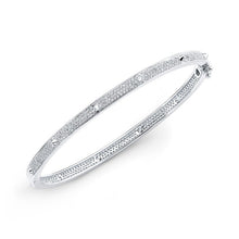 14KT White Gold Diamond Spike Bangle