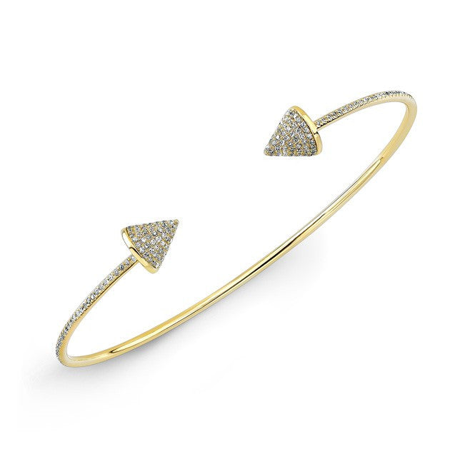 14KT Yellow Gold Diamond Taurus Cuff