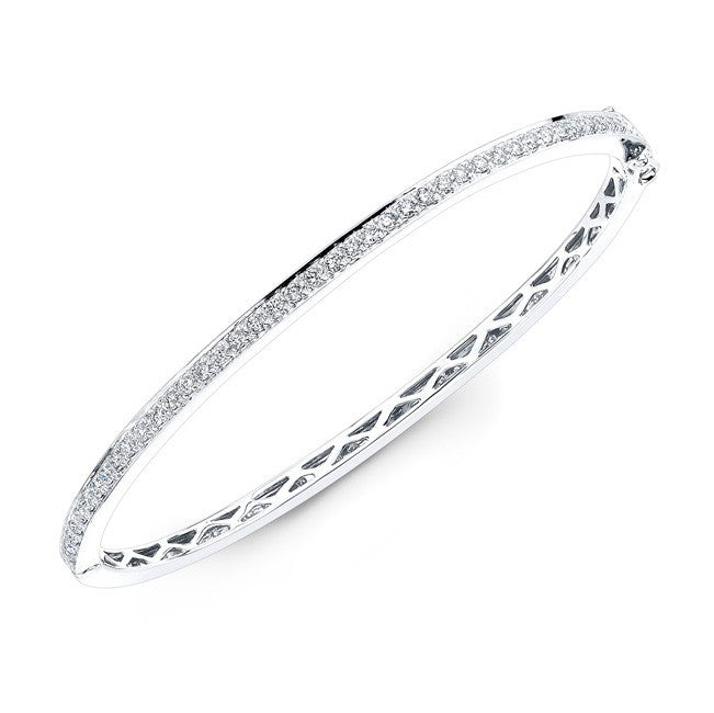 14KT White Gold Diamond Bangle