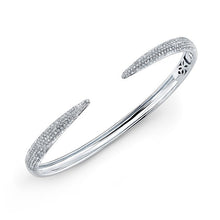14KT White Gold Diamond Horn Bangle