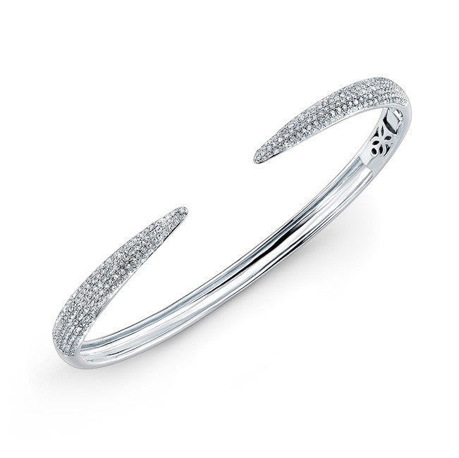 14KT White Gold Diamond Horn Bangle