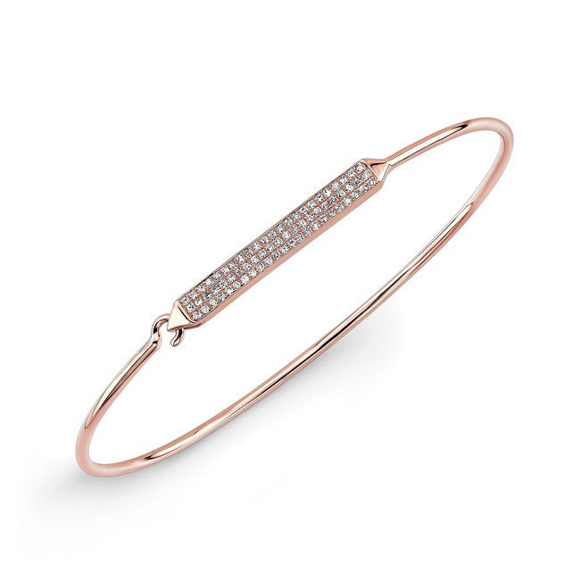 14KT Rose Gold Diamond Crochet Latch Bracelet