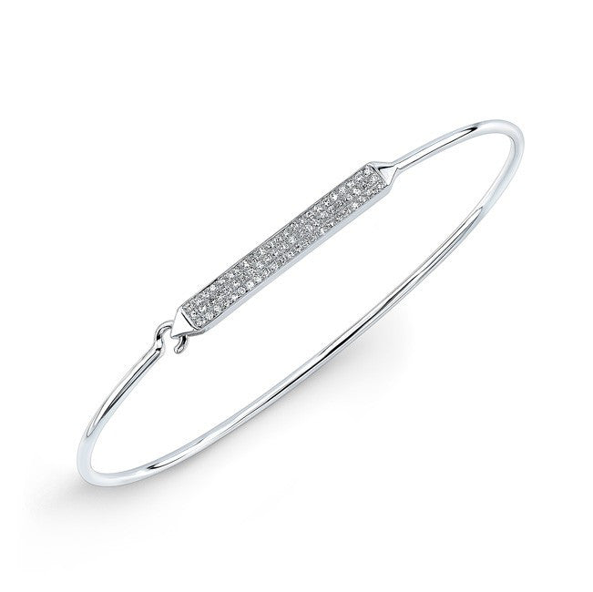 14KT White Gold Diamond Crochet Latch Bracelet