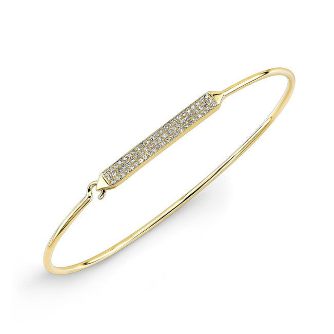 14KT Yellow Gold Diamond Crochet Latch Bracelet