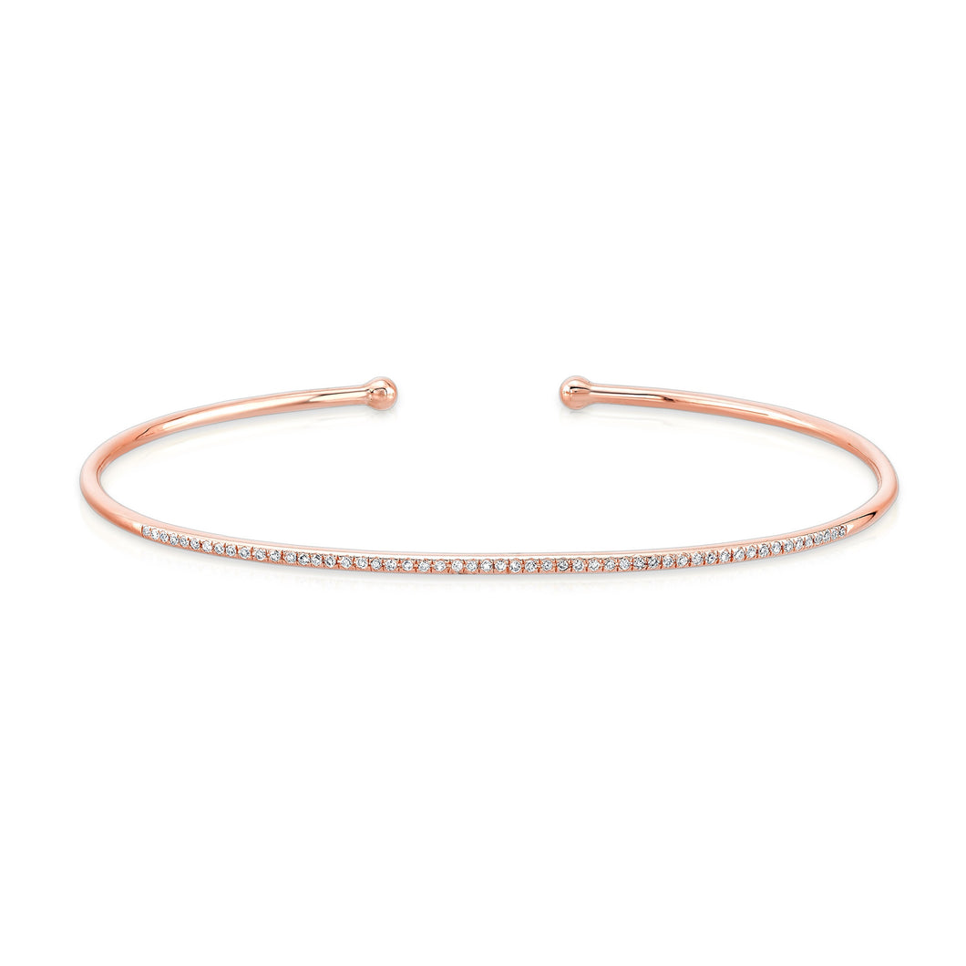 14KT Rose Gold Diamond Cuff