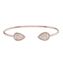 14KT Rose Gold Moonstone Diamond Throne Cuff