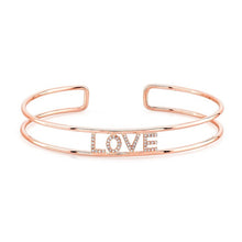 14KT Rose Gold Diamond Love Cuff