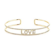 14KT Yellow Gold Diamond Love Deux Cuff