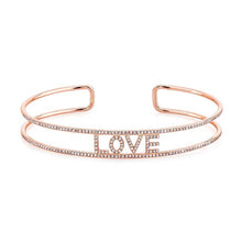 14KT Rose Gold Diamond Love Deux Cuff
