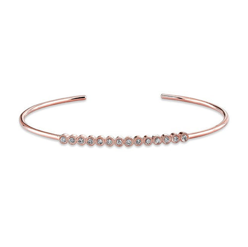 14KT Rose Gold Bezel Set Diamond Cuff