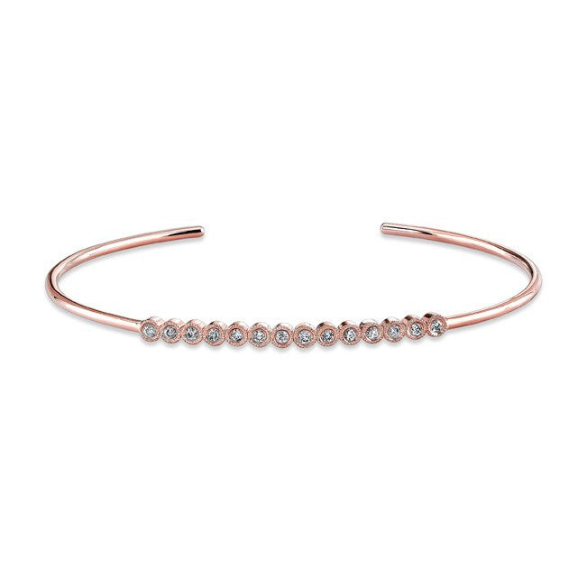 14KT Rose Gold Bezel Set Diamond Cuff