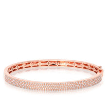 14KT Rose Gold Half Pave Diamond Bangle
