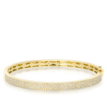 14KT Yellow Gold Half Pave Diamond Bangle