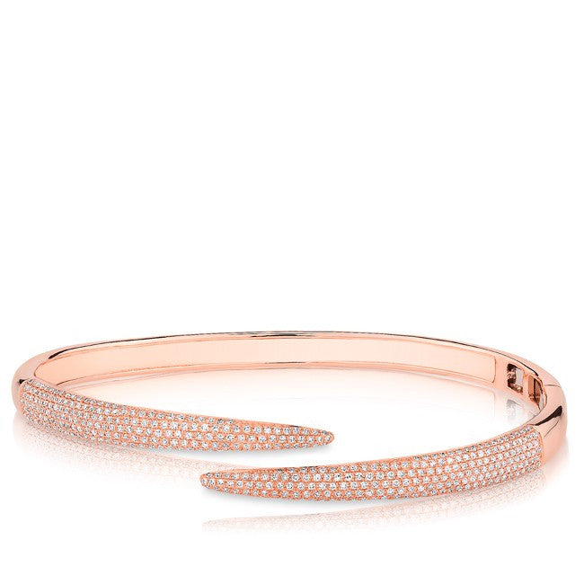 14KT Rose Gold Diamond Horn Wrap Bangle