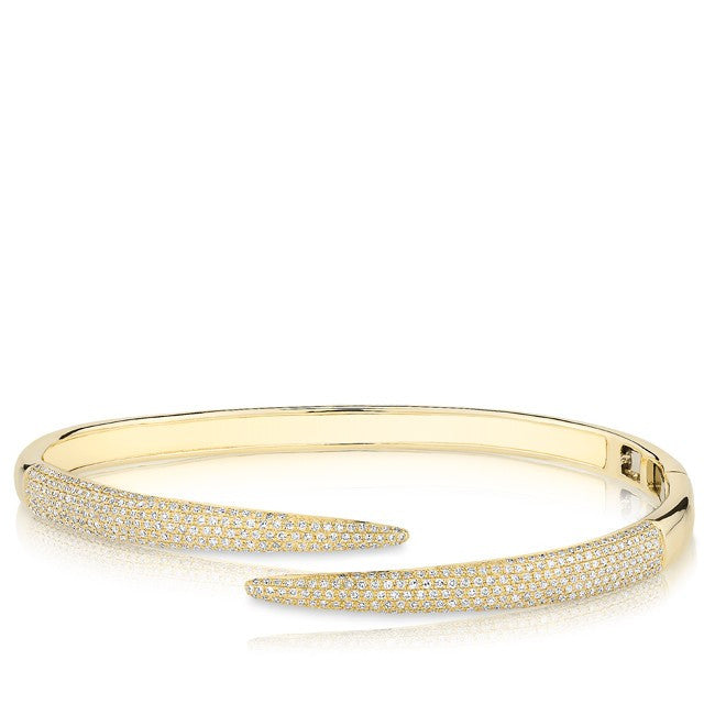 14KT Yellow Gold Diamond Horn Wrap Bangle