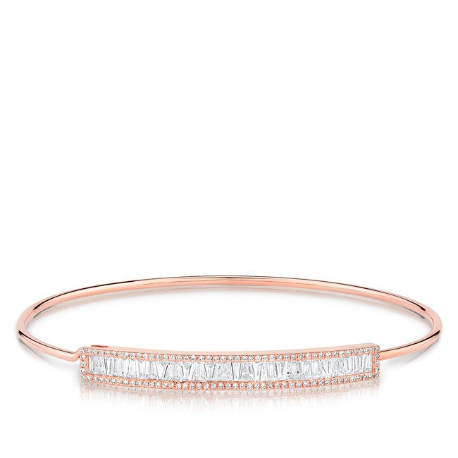 14KT Rose Gold Diamond Baguette Latch Bracelet
