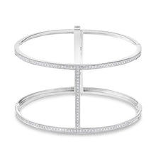 14KT White Gold Diamond Large H Cuff Bracelet