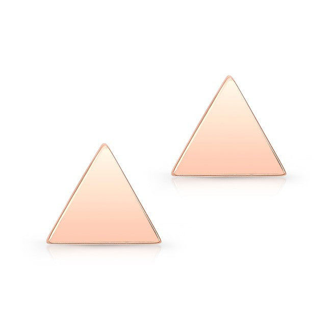 14KT Rose Gold Triangle Stud Earrings