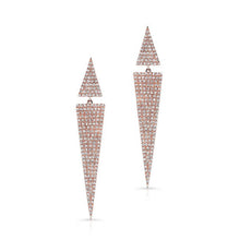 14KT Rose Gold Diamond Double Triangle Earrings
