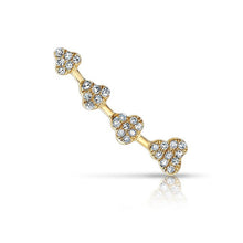 14KT Yellow Gold Diamond Hearts Ear Cuff