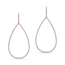 14KT Rose Gold Diamond Large Open Pear Earrings