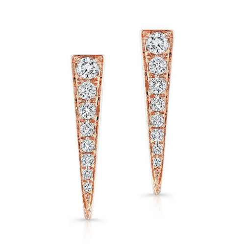 14KT Rose Gold Diamond Dagger Earrings