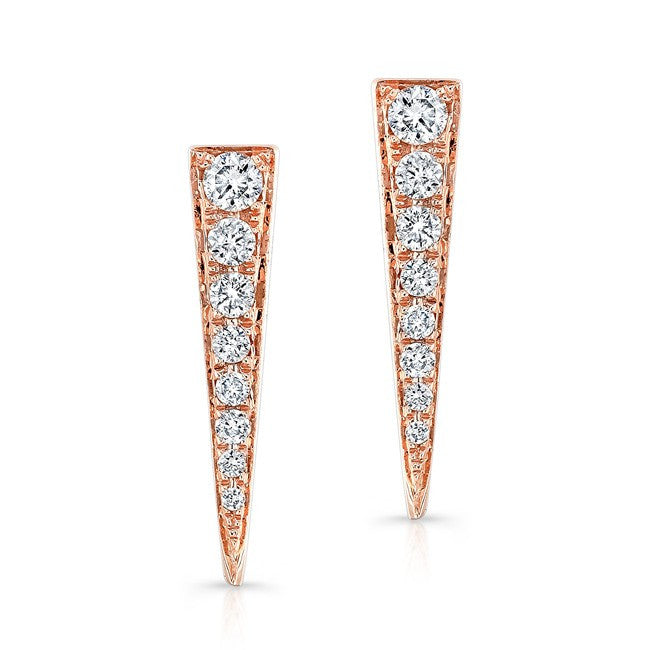 14KT Rose Gold Diamond Dagger Earrings