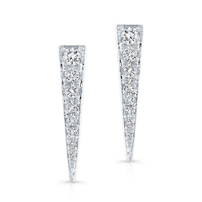 14KT White Gold Diamond Dagger Earring